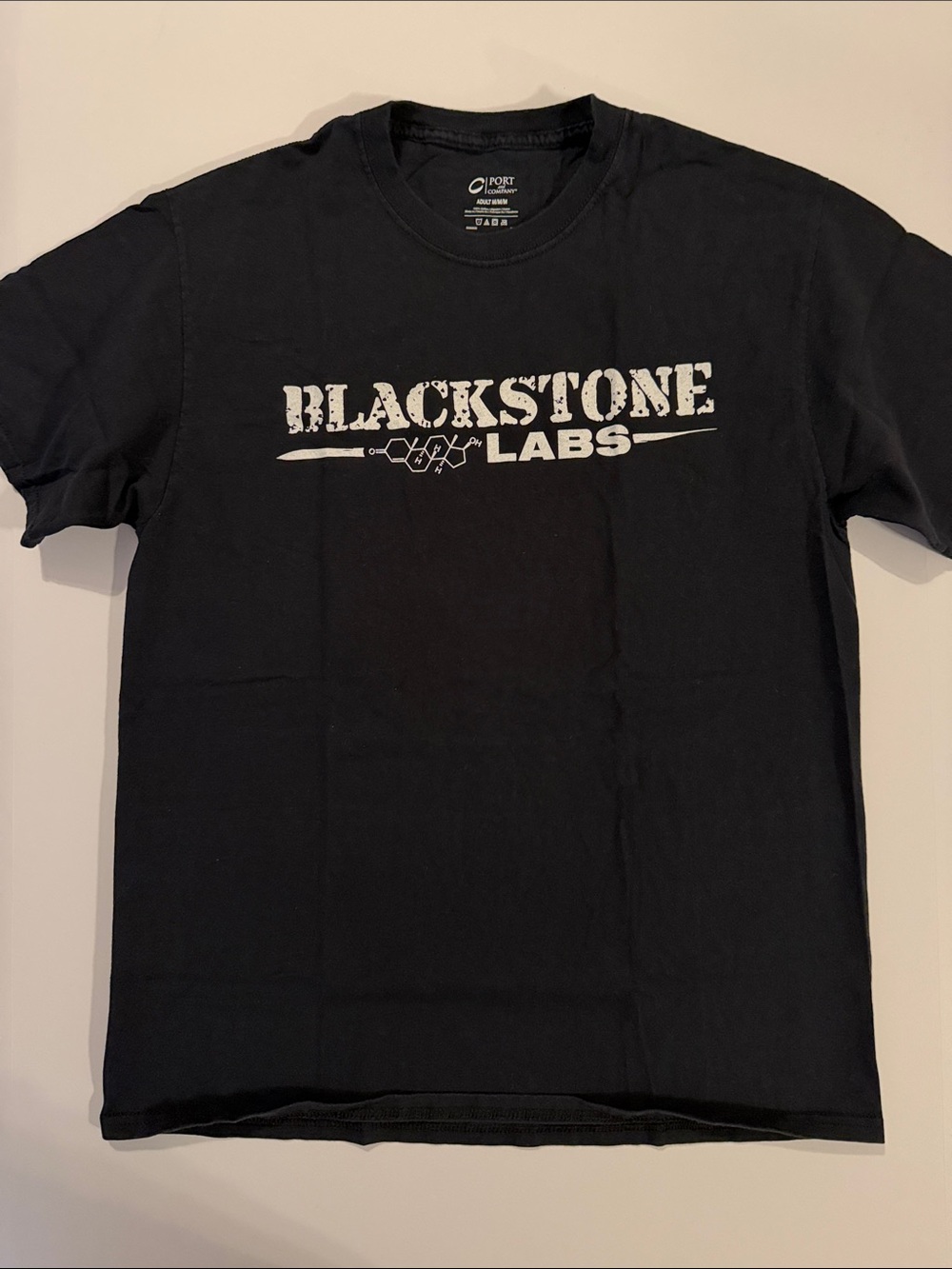 Blackstone Labs Men's Black Tee with White Logo